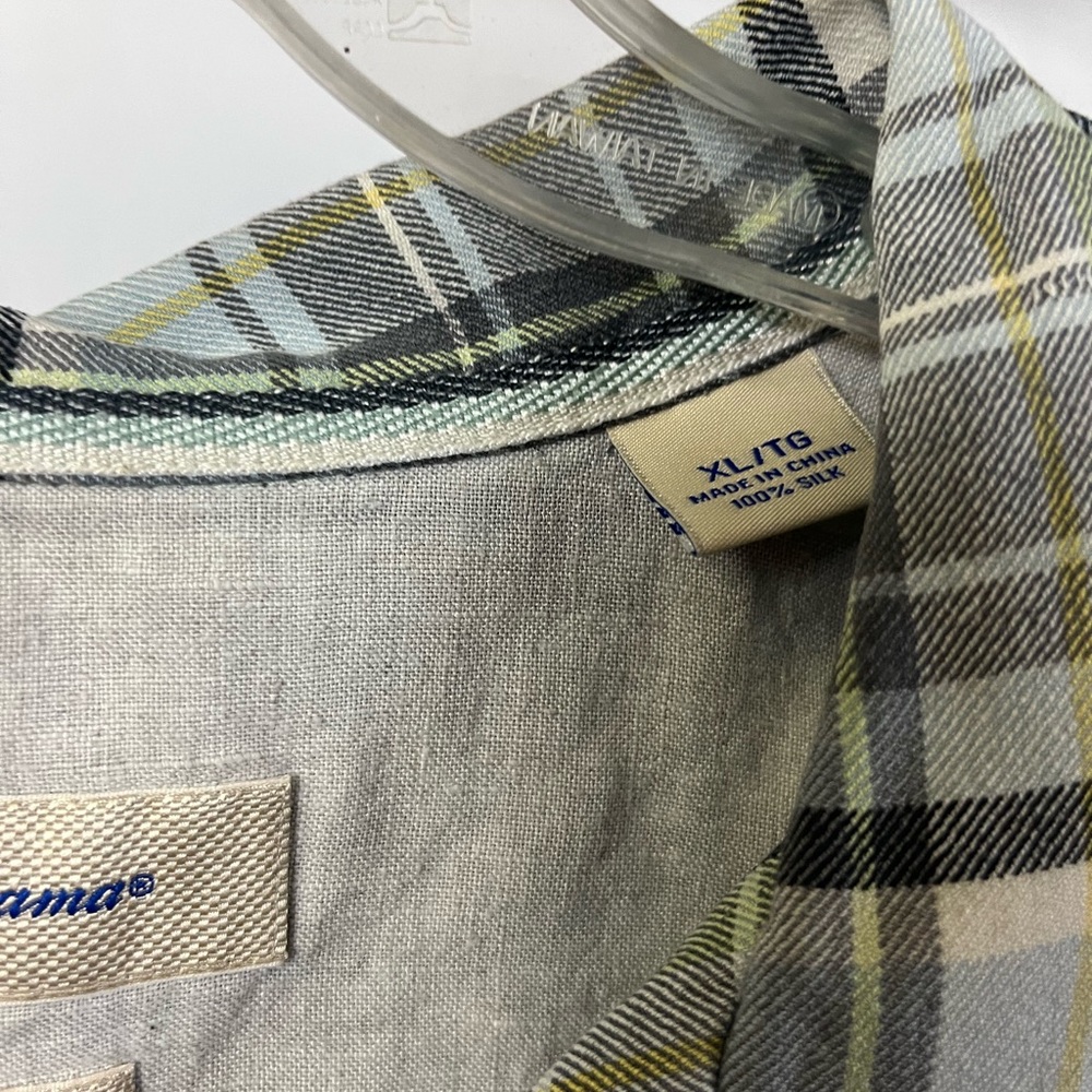 Tommy Bahama Men’s 100% Silk Plaid Short Sleeve Button‎ Down Shirt- Size XL - Picture 4 of 7